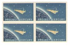 NASA Exploration Project Mercury John Glenn 61 Year Old Mint Vintage Stamp Block picture