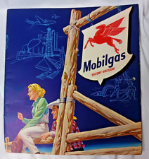 1953 Mobilgas Calendar NOS Gas & Oil western theme Rodeo Bucking Bronco picture