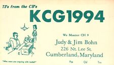 Cumberland Maryland KCG-1994 QSL Radio Card Postcard picture