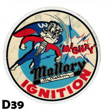 Mighty Mallory Ignition decals from the 60's 2PC reverse style decal picture