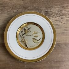 Oriental Trading Company  Decorative Plate Birds 6”   18K Gold Accent picture