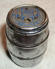 ANTIQUE BARREL SHAPED STEEL BANK ADVERTISING FEDERAL DEPOSIT INSURANCE CORP. TOP picture