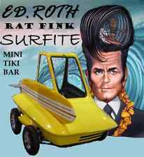 ED. ROTH RAT FINK SURFITE CAR... CUSTOM HANDMADE PORTABLE MINI BAR WITH TIKI MUG picture