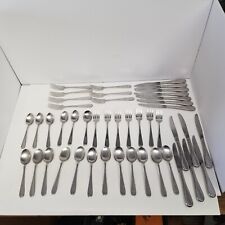 Oneida Silverware Lot of 45, Forks (14), Spoons (18), Spreading Knives (13) picture