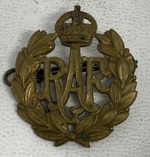 Vintage WWII RAF British Royal Air Force Cap Badge Officer Insignia 1.5x2”  picture
