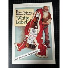 Rare Vintage 1937 UK Dewar’s White Label Whiskey Christmas Print Ad picture