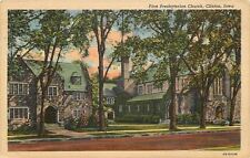 Clinton Iowa~First Presbyterian Church~1940s Linen Postcard picture