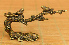 Asian bronze hand casting tree bird statue netsuke table decoration gift picture