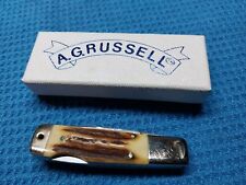 💯Vintage A.G. Russell A-325S Small Genuine Stag Lockback Pocket Knife BNIB picture