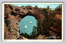 Mackinac Island MI-Michigan, Arch Rock, Aerial, Antique, Vintage c1926 Postcard picture