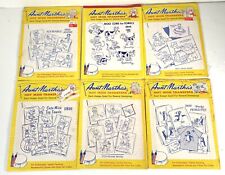 Lot of 6 Aunt Martha's Hot Iron Transfers for Embroidery & More Variety Designs picture