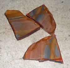 3 Multi  Colored  Jasper rock slabs stripped pattern -red blue hint of yellow picture
