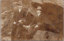 1905 Norway RPPC Real Photo Postcard TRICK PHOTO - Same Man in Two Positions picture