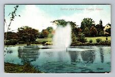 Topeka KS-Kansas, Central Park Fountain, c1909 Vintage Postcard picture