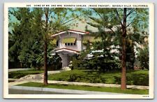 Postcard Home of Mr and Mrs Kenneth Harlan Marie Provost Beverly Hills Ca Posted picture