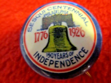 Antique 1776-1926 Sesqui-Centennial 150 years Liberty Bell Pin Back Button picture