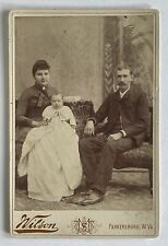 Antique Victorian Cabinet Card Photo Family Man Woman Child Parkersburg, WV picture