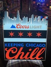 BRAND NEW IN THE BOX Rare Coors Light Beer Keep Chicago Chill LED Lighted Sign picture