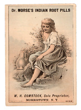 c.1890 Dr. Morse's Indian Root Pills Trade Card Hand Signed Newhall Knox Co. ME picture