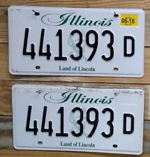 Illinois pair Land of Lincoln Expired License Plate ~ 441393 d ~ Embossed picture