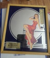 BEAUTIFUL 1941 WWII SWIMSUIT PIN UP ADVERTISING MIRROR W/ CALENDER THERMOMETER picture