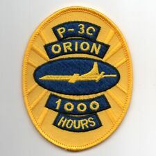 NAVY P-3C ORION 1000 HOURS YELLOW OVAL MILITARY EMBROIDERED JACKET PATCH picture