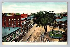 Leominster, MA-Massachusetts, Bird's-Eye of Monument Square, Vintage Postcard picture