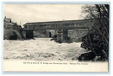 c1905 Old Toll & Arch R.R. Bridge Bellows Falls Vermont VT Postcard  picture