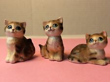 Three Miniature Cats, marked EW Japan, one cat has chip on ear picture