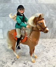 Breyer Ponies #7013 Equestrian Horse & Rider Set Palomino 2000-2004 brushable picture
