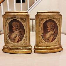 Pair of Vintage Italian Gilt Borghese Portrait Bookends “A Lady of Quality” picture