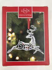 Lenox Sparkle And Scroll Frosted Multi Crystal Reindeer Ornament New In Box picture