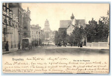 1901 The Regency Street Brussels Belgium Horse Carriage Posted Postcard picture