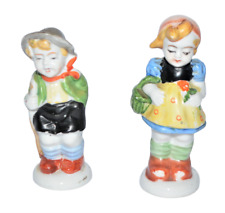 Vintage Boy & Girl Figurines Ceramic Made in Occupied Japan 4