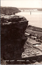 RPPC Lover's Leap, Hannibal, Missouri - c1940s Photo Postcard - Railroad Cars picture