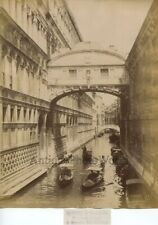 Bridge of Sighs gondolas Venice Italy antique albumen photo picture