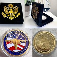 U S NAVY USN F/A 18 HORNET Challenge Coin with special velvet case picture