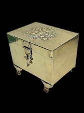 Antique Imperial Russian Brass Tea Caddy With  Imperial  Russian Double Eagle. picture
