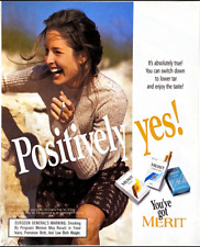 Vintage Merit Cigarette Print Ad 1995 Retro 90's Advertisement 