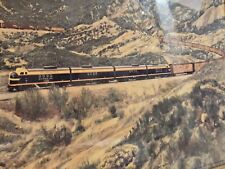 Santa Fe Railroad DEISAL ELECTRIC LOCOMOTIVE PRINT original frame w/backing 1950 picture
