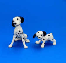 Vintage Retired Hagen Renaker Miniature Adult Dalmatian Dog & Puppy Figurines picture