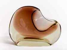 ZBS ZELEZNY BROD SKLO Art Glass Bohemian Czech Republic Vase Ashtray Citrine OWL picture