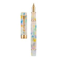 Jinhao 100 Classic Fountain Pen Rainbow Marble Celluloid Medium Nib with Conv picture