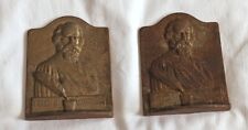Pair Set of Vintage HENRY WADSWORTH LONGFELLOW Cast Iron BOOKENDS picture