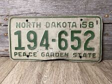 Vintage 1958 North Dakota License Plate 194-652 picture