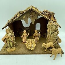 Vintage Fontanini Depose Italy 1983 Nativity Set 7 Pcs w Creche Stable Christmas picture