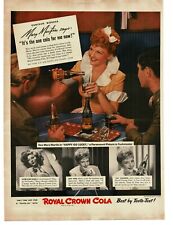 1943 Royal Crown Cola Mary Martin Canteen Worker WWII Vintage Print Ad picture