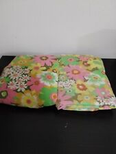 VTG Springmaid Wondercale Pink Floral Mod Flower Power Double Flat+fitted Sheet picture