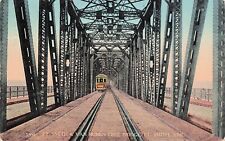 Fort Smith Van Buren Free Bridge AR Arkansas Trolley Train Tram Vtg Postcard E3 picture