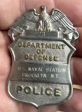 Antique Obsolete Department Of Defense Us Naval Station Brooklyn NY Police Badge picture